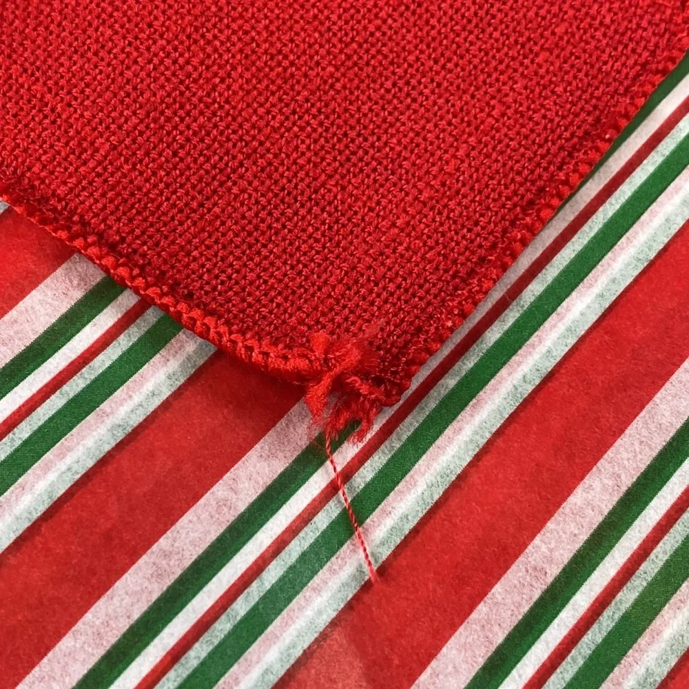 60s vintage red linen cocktail or dinner napkins with hemstitch edge set of 4